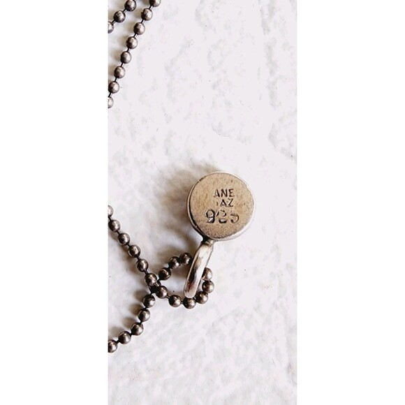 Jane Diaz Sterling Silver 925 Om Symbol Green Charms Beaded Necklace - Picture 4 of 6